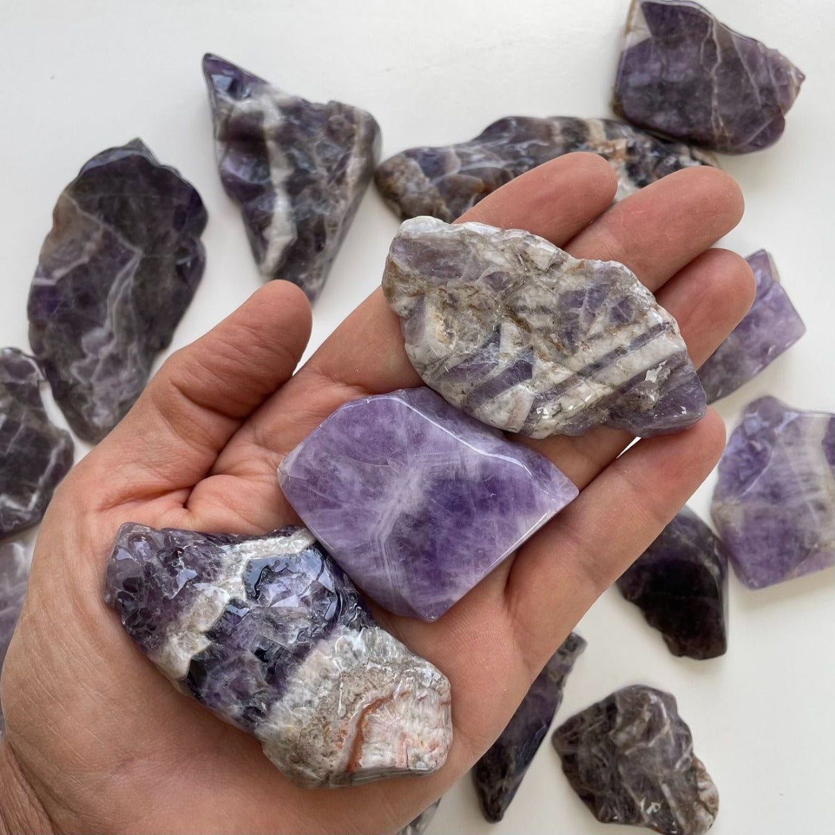 Polished Slabs - Amethyst - 500g(12-22)pc Polished Slabs - Amethyst - 500g(12-22)pc